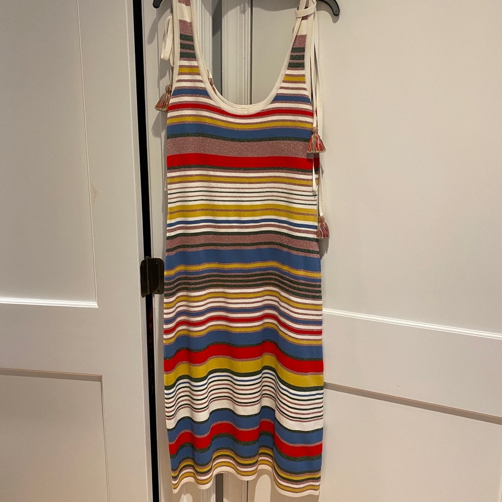 Veronica Beard Multicolor Striped Midi Dress